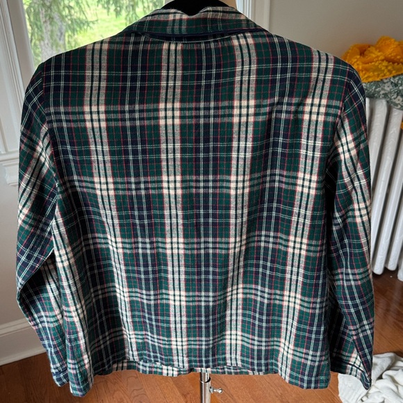 THE GREAT. Cotton plaid button down sleepwear top - Picture 4 of 8